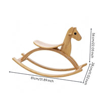 Wooden Rocking Horse Sturdy Solid Wood Rocking Horse Smooth Young Child Riding Toy for Children, Kids