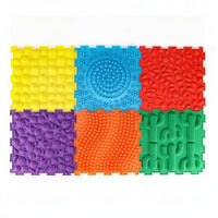 6 Pieces Interlocking Sensory Tile TPE Sensory Mat Washable for Children