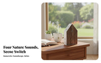 Avian Song Box Tap Control Singing Avian Box Wall-Mountable Sound Relaxation Device Nature-Inspired Design House-Shaped Sound