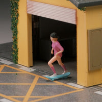 1/64 Scale Skateboarder Figure Photography Prop Handpainted Resin Figure