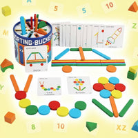 Wood Stick Brain Teaser Toy Educational Color Sorting Wooden Toy Child-Centered