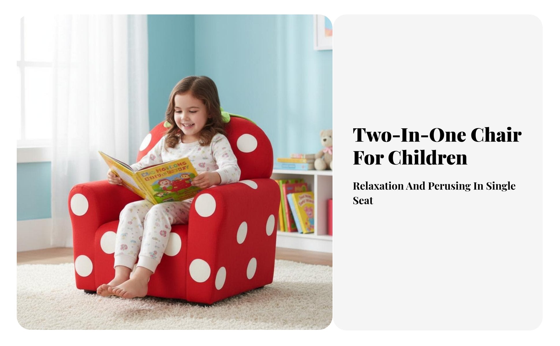 Strawberry-Shaped Chair Cartoon Design kids' Furniture Soft Upholstery Sturdy Frame for Girls, story Corner, Playroom, Bedroom