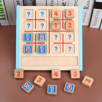 Sudoku Puzzle Game Set Wood Sudoku Board Paint Math Learning Toy for Preschoolers