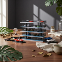 1:32 Car Display Stand Four-Tier Diecast Car Garage PVC Material Parking Garage Display Stand for Room