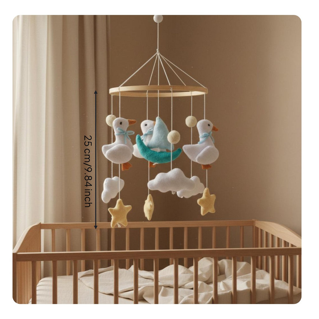 Textile Crib Mobile Handmade Nursery Hanging Mobile No Assembly Required