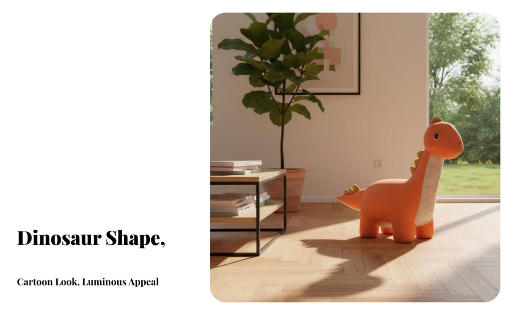 Dinosaur Pouf Multi-Purpose creatureShaped Seat Soft & Comfortable Stable and Sturdy for Bedroom