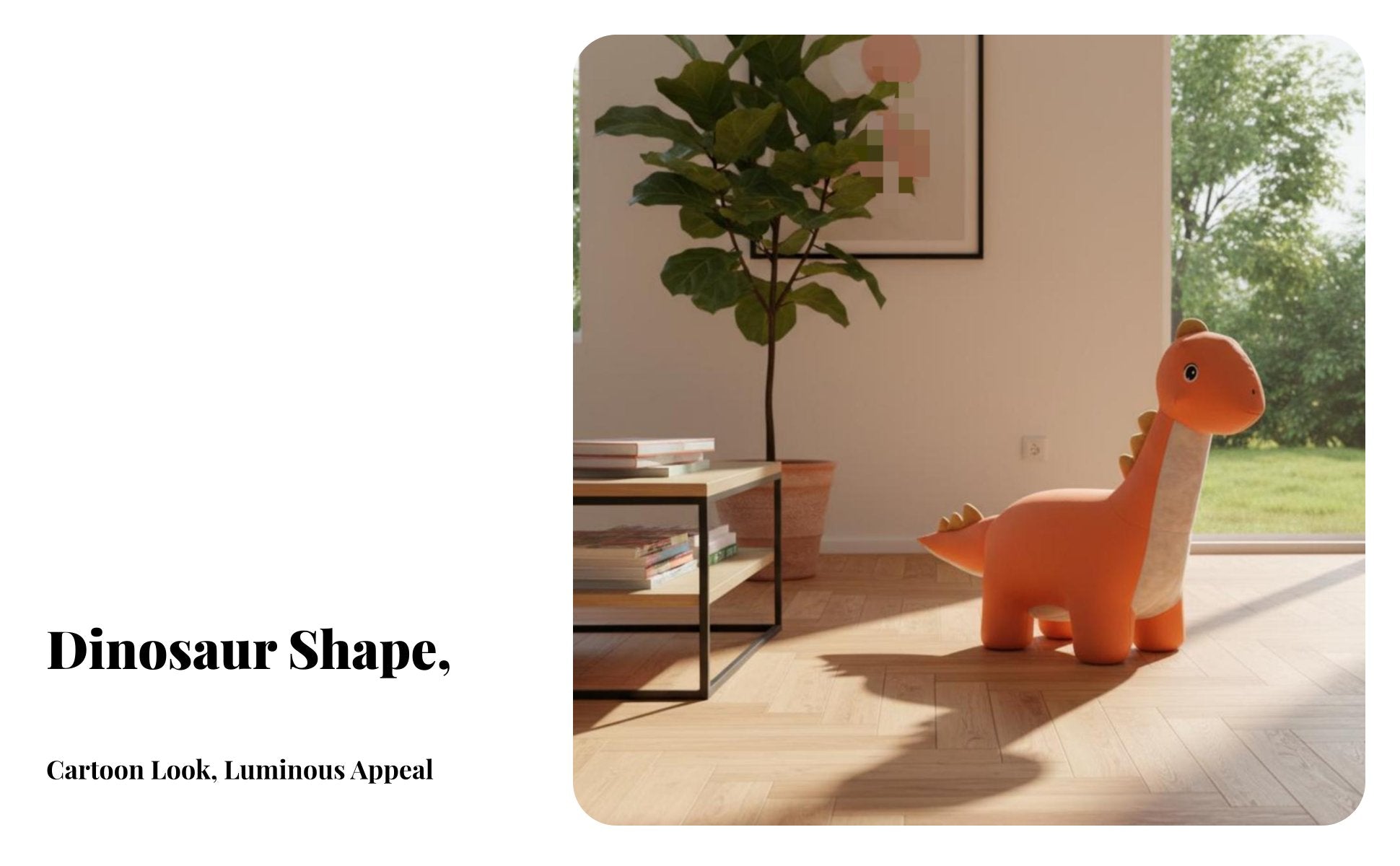Dinosaur Pouf Multi-Purpose creatureShaped Seat Soft & Comfortable Stable and Sturdy for Bedroom