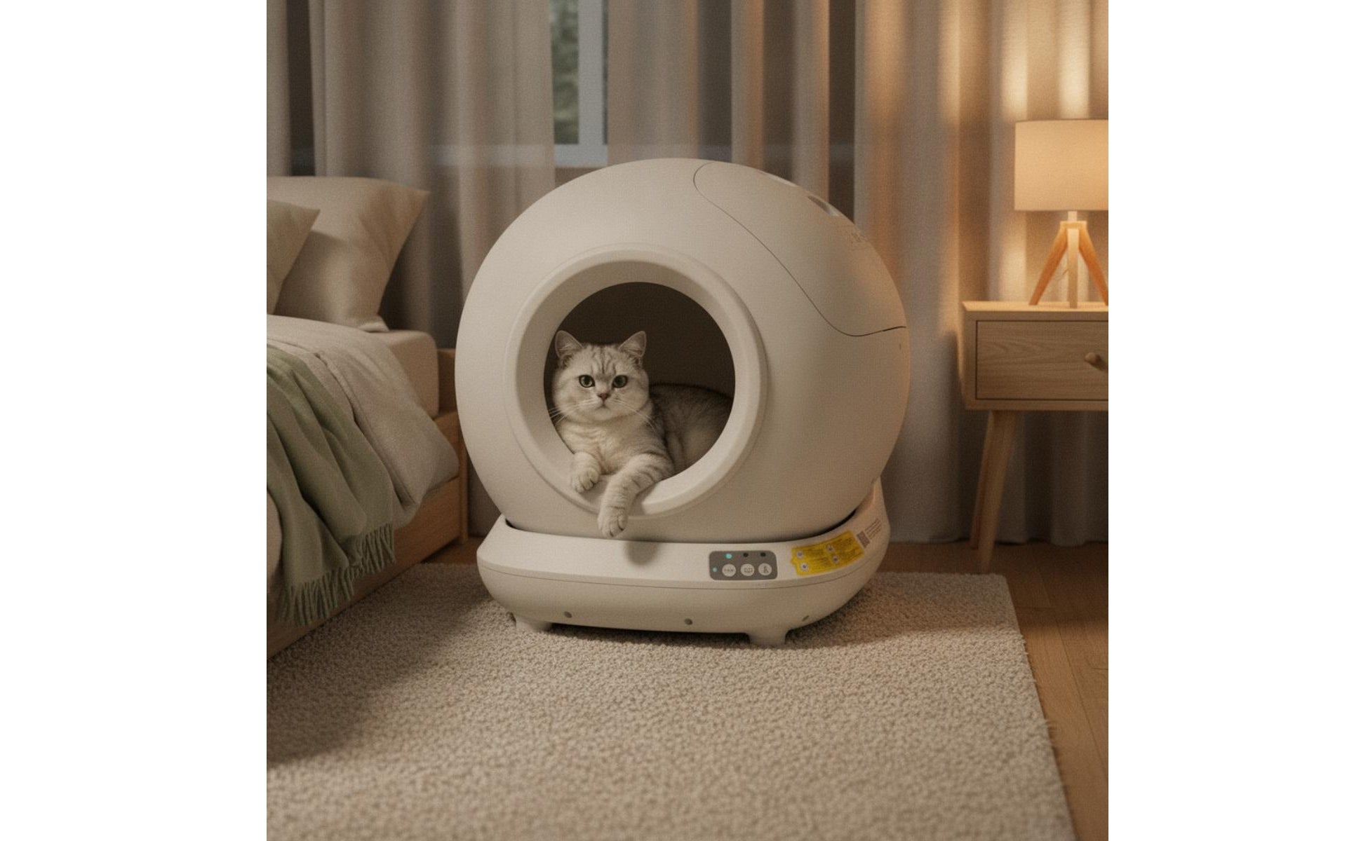 Electric Smart Litter Box with App Control Large Capacity Automatic Cat Litter Box Easy to Maintain Pet Supply Safe for Home, Apartment