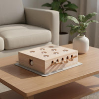 Interactive Wooden Cat Toy Mental Pounce and Play Cat Toy Easy to Use for Cats, Indoor
