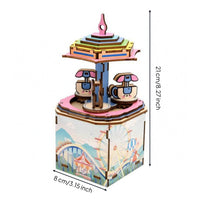 Wooden Puzzle musical box Compact DIY Wooden Puzzle Ornament Decorative Mechanical Model Kit for