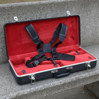 Double Shoulder Sax Strap Leather Three-Part Sax Harness with Hook Adjustable