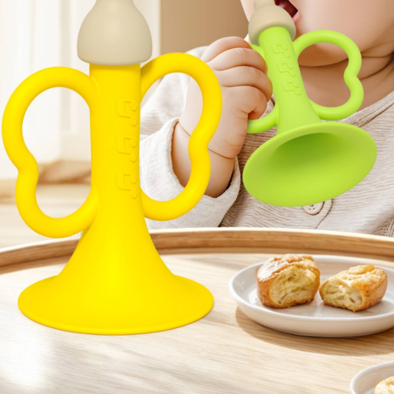 Soft Silicone Cone Portable Baby Gnaw Whistle Chewable for Infants