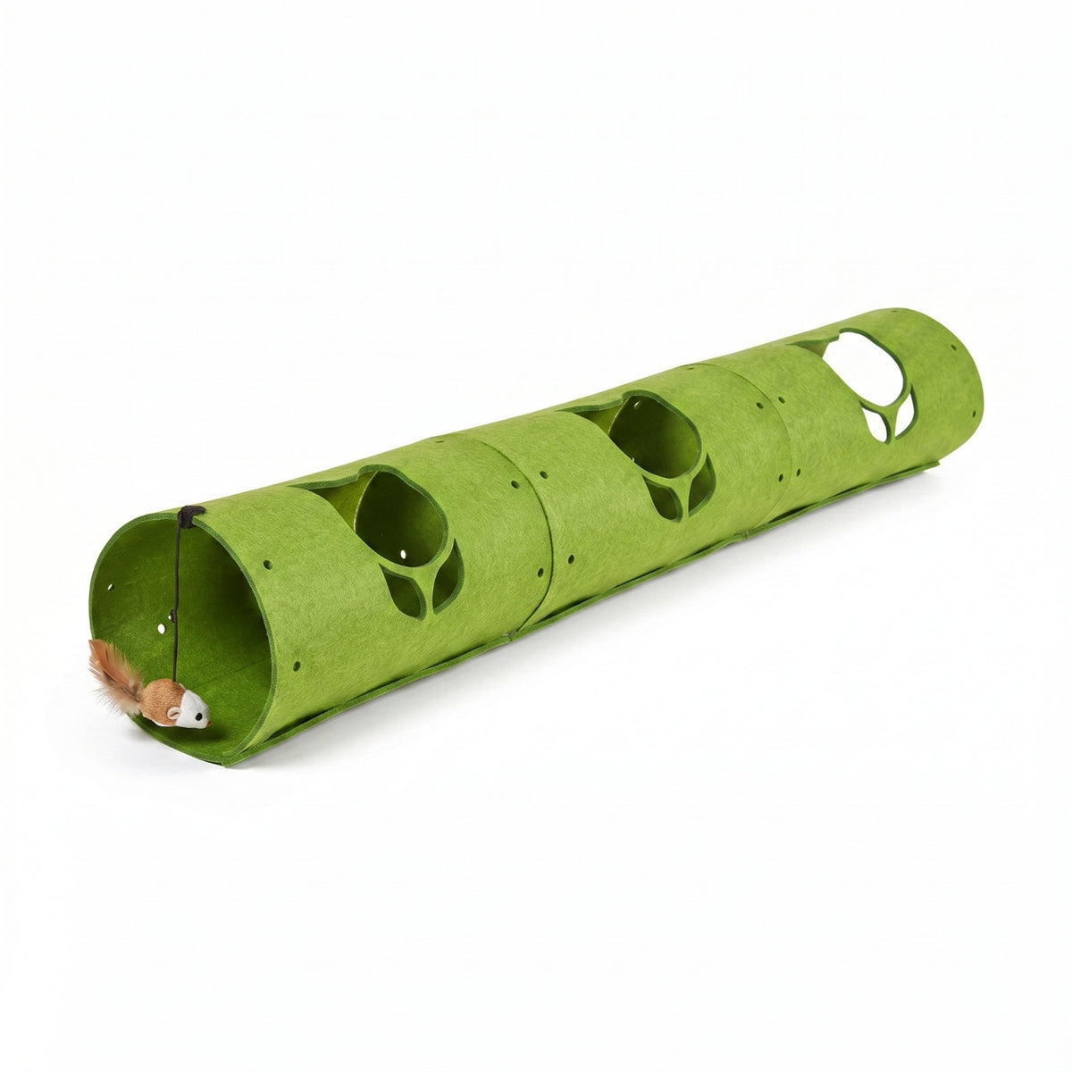 Cat Tunnel with Peek Holes Interactive Cat Play Tunnel with Toy Collapsible
