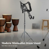 Hand Drum Stand Electroplated Finish African Drum Stand Heavy Duty Bracket for Drummers, Practice Sittings