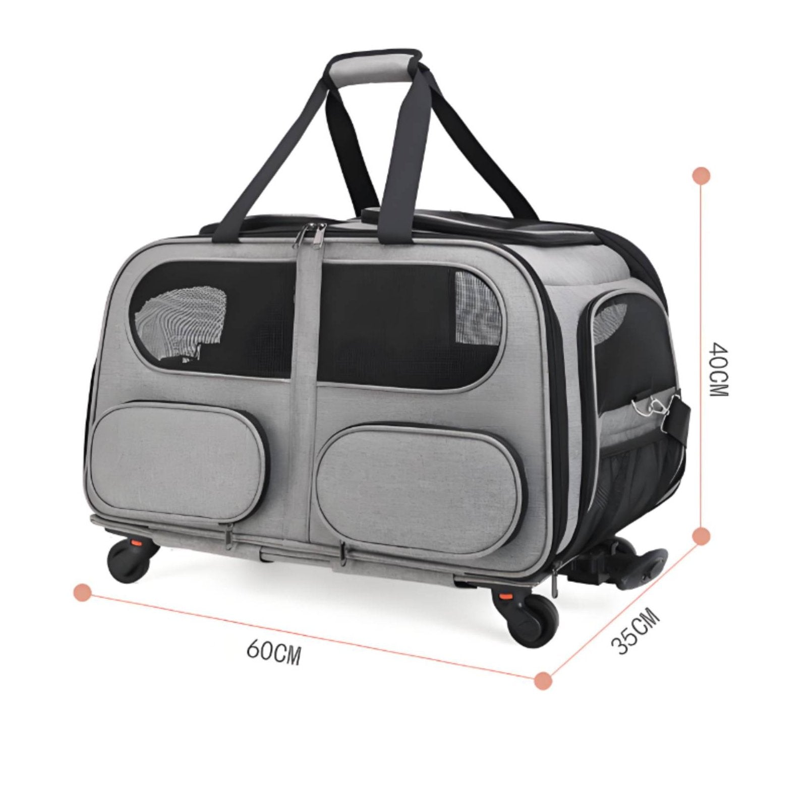 Pet Trolley Case Portable Pet Suitcase Ventilation System for Cats