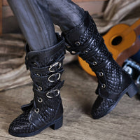 1/4 BJD Black Leather Boots Textured texture/4 Doll Boots for Photo Photography, Display, Collection