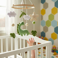 Dinosaur Crib Mobile Soft Fabric Baby Bed Bell Long-Lasting for Bedtime