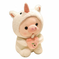 Tea Pig Plushie Cute Design Pig Plushie Cuddly for Bedroom, Girls, Couples
