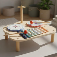 Wooden Music Station Educational Xylophone Drum Cymbal Toy Youngster Music Station Youngster Percussion Set for Young Children