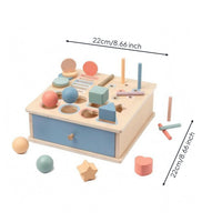 Educational Pitching Box Cutout Openings Wooden Shape Sorter Hand Eye Coordination Educational Sorting Toy for Home Education