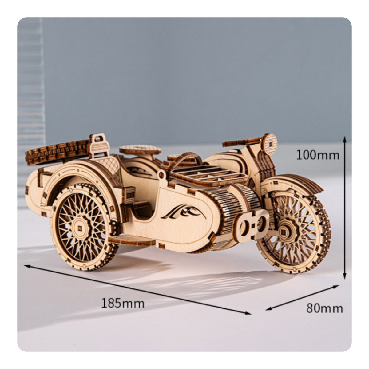 3D Wooden Motorcycle Creative Gift Toy Cut Pieces for Craft Time, Kids