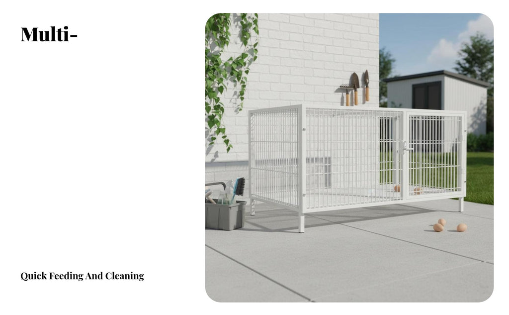 SturdyDuty Bar Enclosure Easy to Clean Dog Kennel Large Space Rust-Resistant for Chicken Keepers, Breeders, Kennels, Outsidedoor