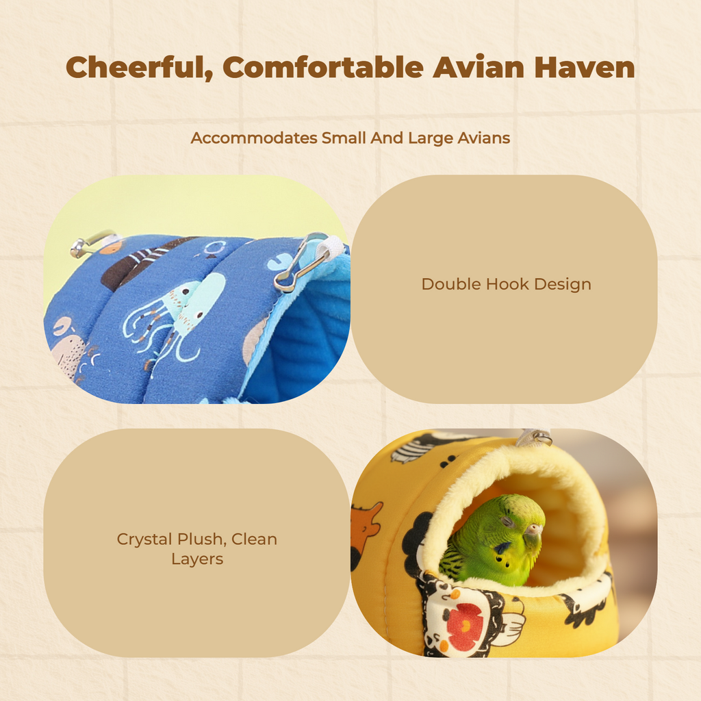 Avian Sleeping Bed, Plush Bed, Winter Rest, Small Birds