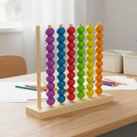 Color Matching Counting Board Early Math Learning Wooden Bead Stacker