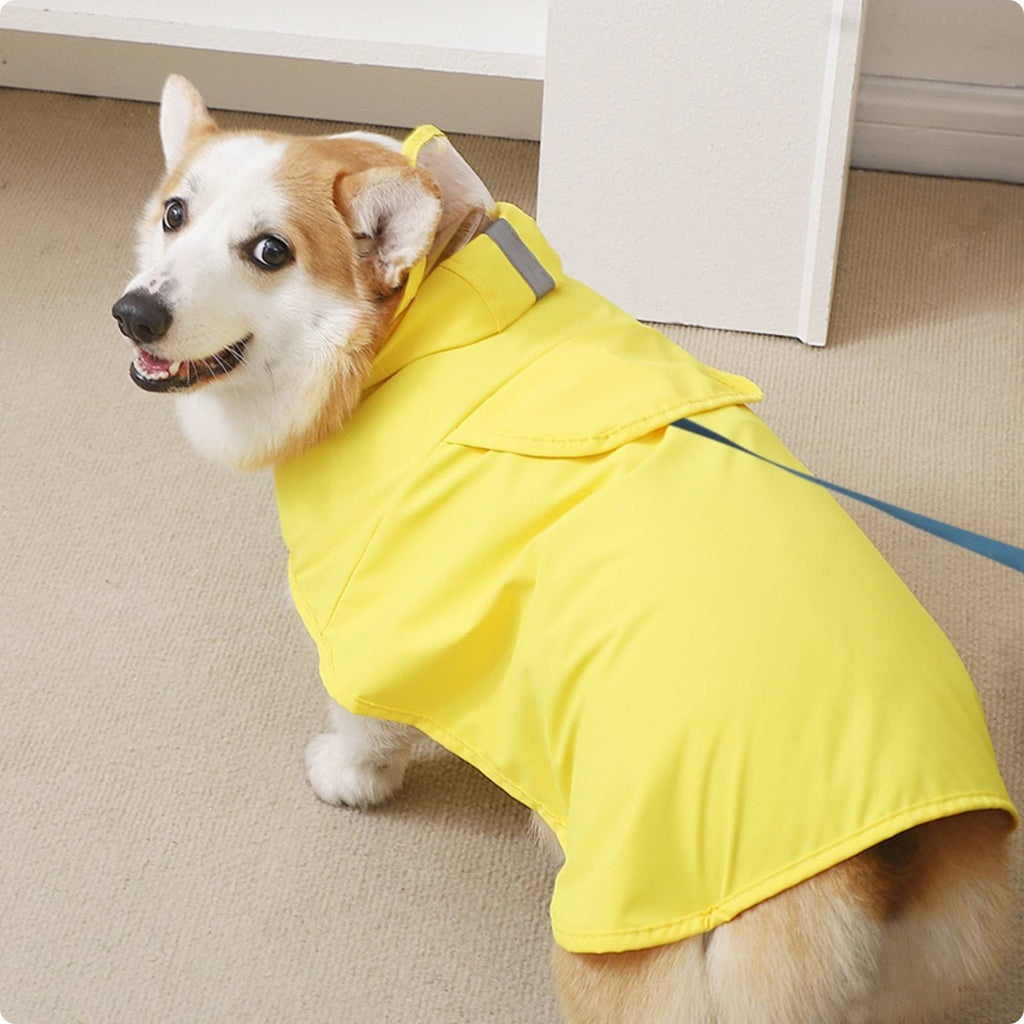 Clear Hood Dog Raincoat Portable Waterproof Dog Slicker Adjustable Straps