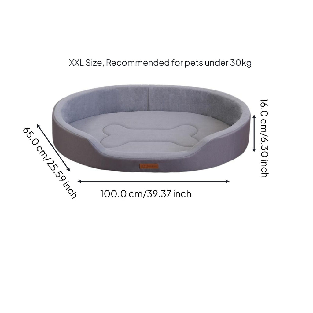 Orthopedic pet bed, washable cover
