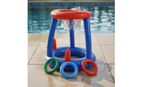 2-in-1 Pool Game Set Easy to Store Inflatable Basketball Hoop Child-Friendly