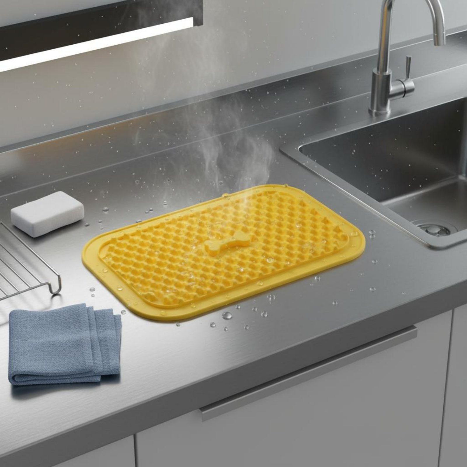 Silicone Slow Feeder Mat Spill-Resistant Dog Licking Surface Easy to Clean for Dogs