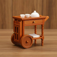 1:12 Dollhouse Handcart with Wheels Mini Wooden Trolley for Model Hobbyists
