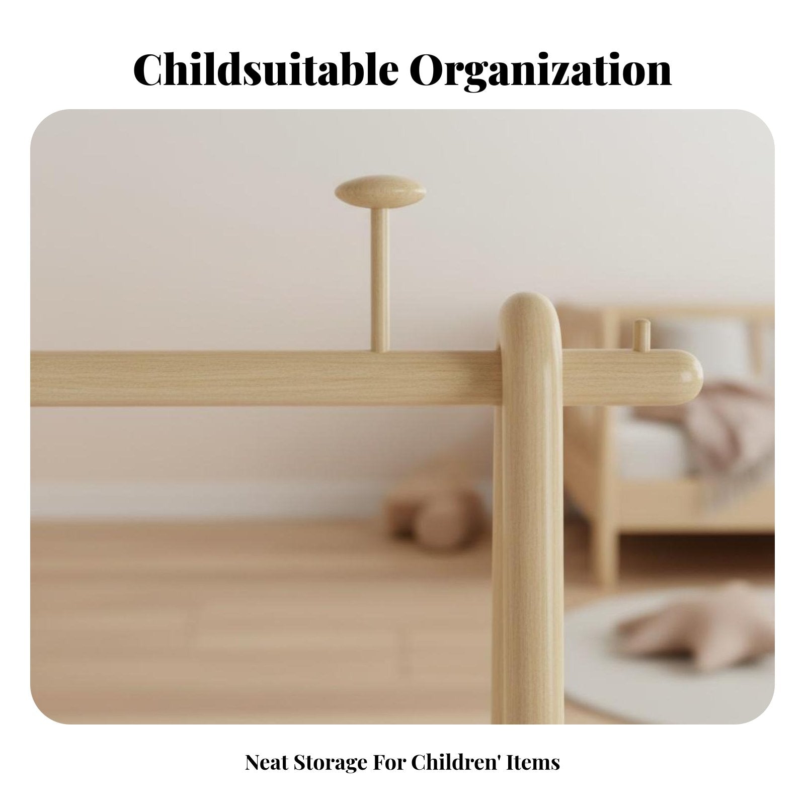 children's Clothes Tree Japanese Aesthetic Self-Supportingstanding child's Coat Rack Space-Saving Easy Assembly for Parents
