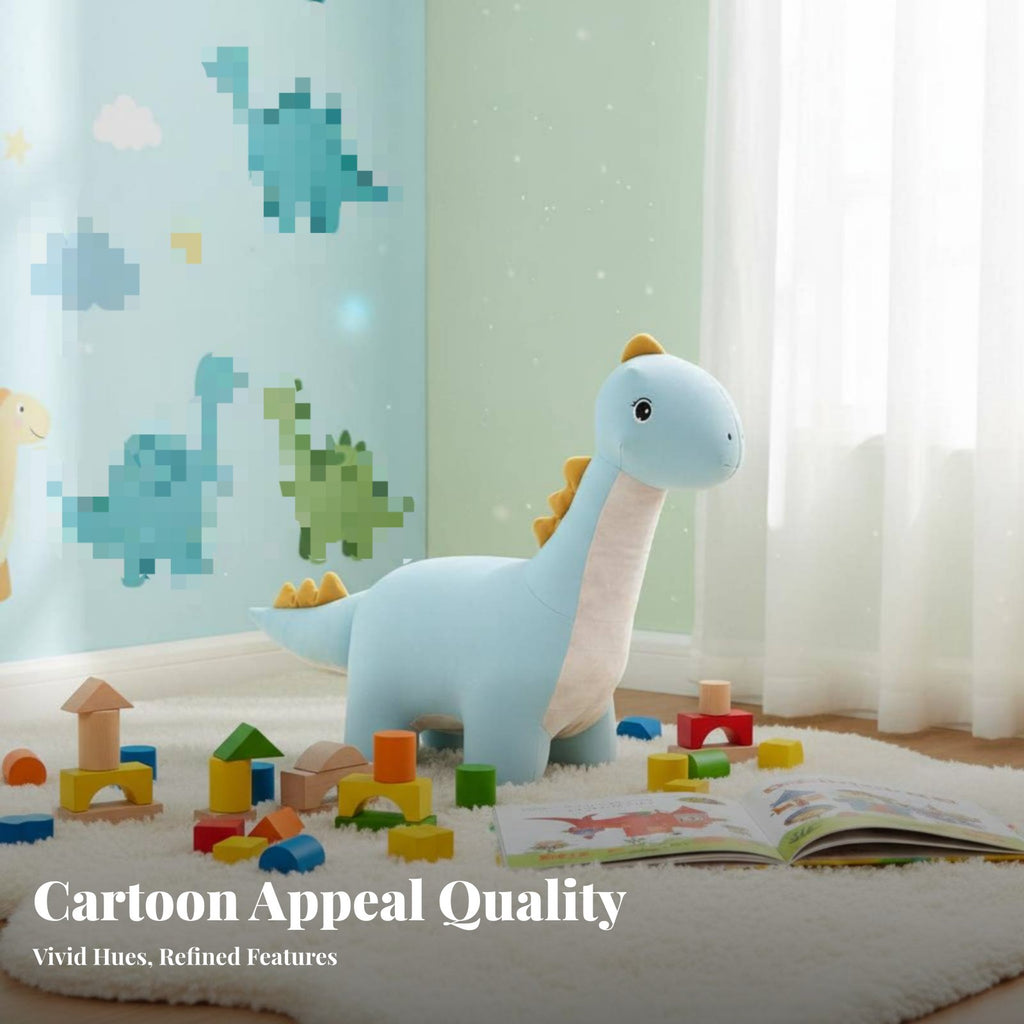 Dinosaur Pouf Multi-Purpose creatureShaped Seat Soft & Comfortable Stable and Sturdy for Bedroom