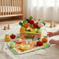 Pull and Grasp Toy Fine Motor Vegetable Soft Fabric Set Tactile for Babies