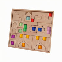 Castle Brainteaser Board Beech Wood Wooden Interlocking Piece Brainteaser
