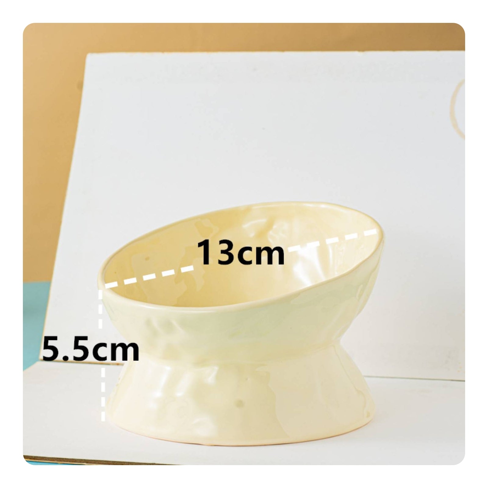 Tilted Dog Dish Anti-Tipping Tilted Ceramic Bowl Easy to Clean for Cats