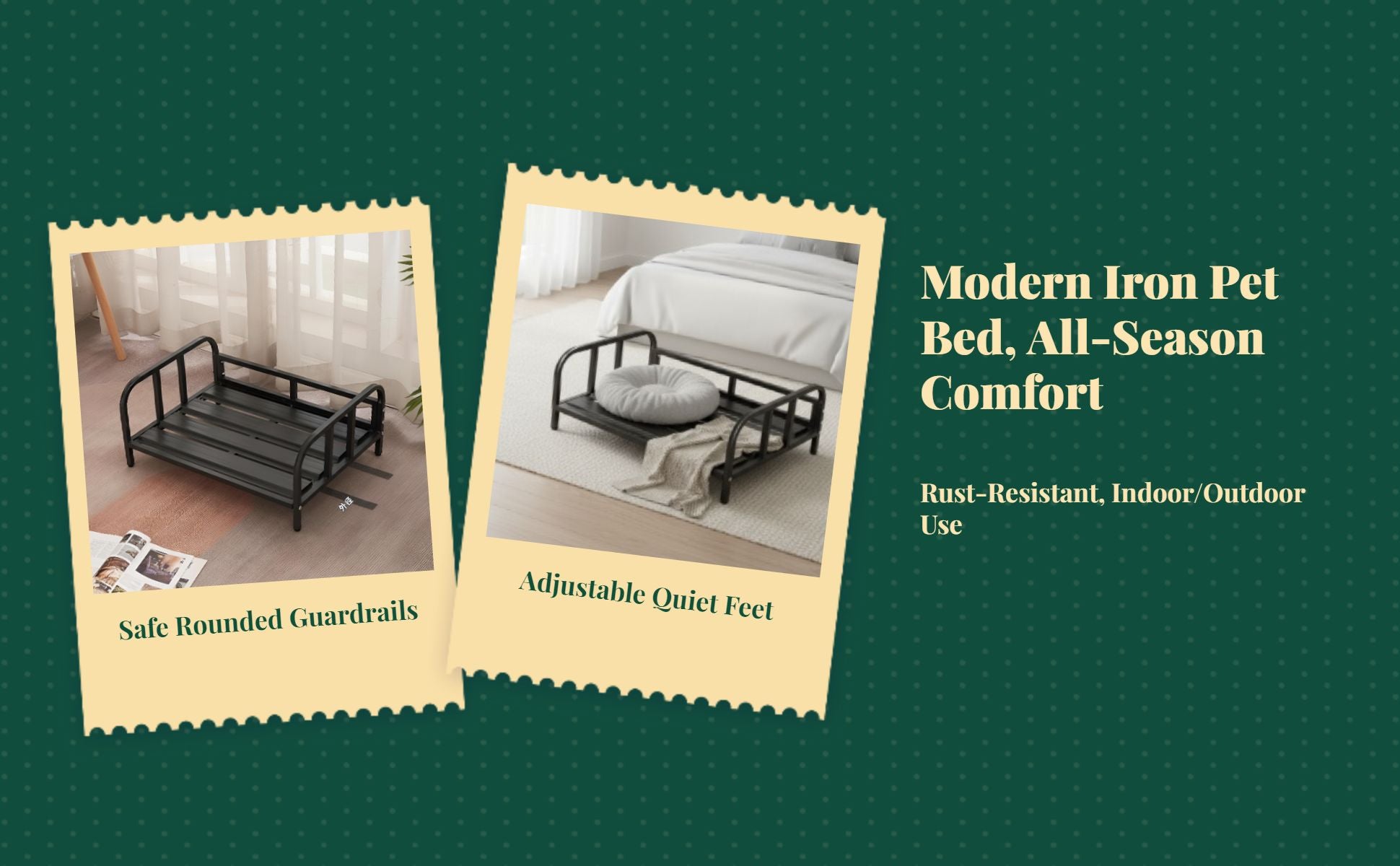 Elevated Dog Bed, Metal Frame, Breathable & Cooling Sofa