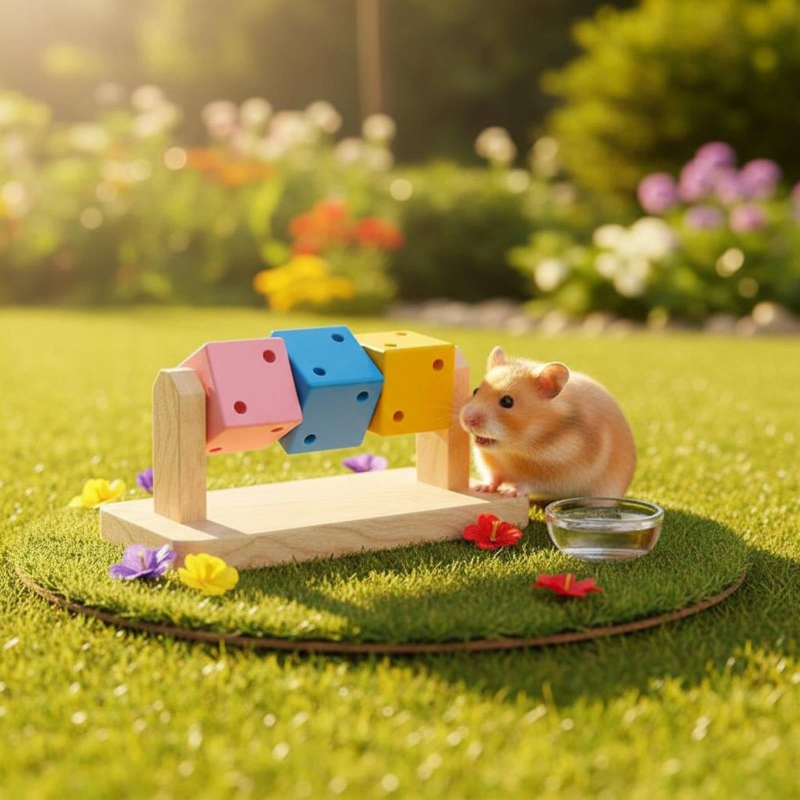 Wooden Hamster Gnaw Toy Natural Wood Small Pet Activity Toys Polished Finish