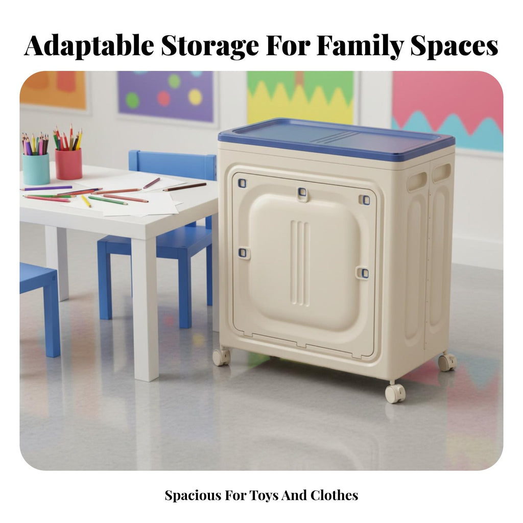 Wheeled Toy Chest Large Capacity Playroom Organizer Easy to Clean for Toddlers