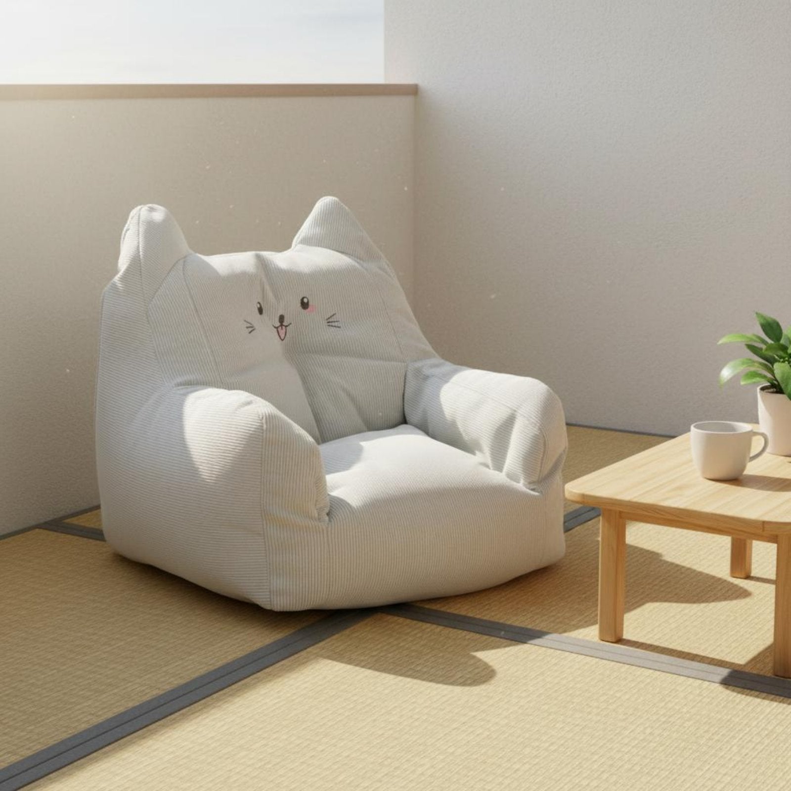 Kitten-Shaped Kids Sofa Lightweight Soft Toddler Sofa Portable for Playroom