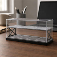 Two-Tier Parking Garage Acrylic Dust Cover Scale Parking Garage Model Clear Panel