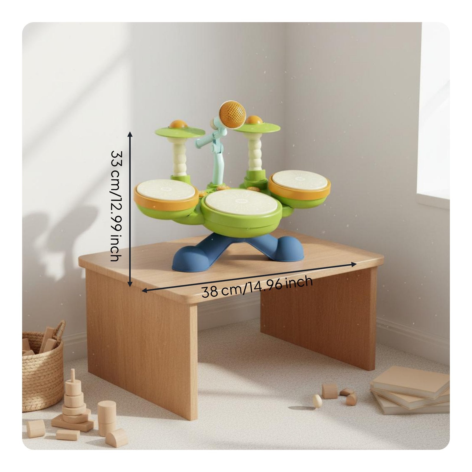 Toddler Drum Set Lights and Music Musical Learning Drum for Toddlers, Babies
