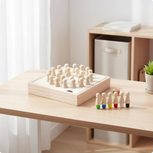 Wooden Memory Chess Game Rounded Tops Color Memory Board Game Concentration
