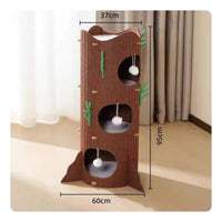 Multi-Level Felt Feline Perch Semi-Enclosed Design Multi-Level Feline Tree