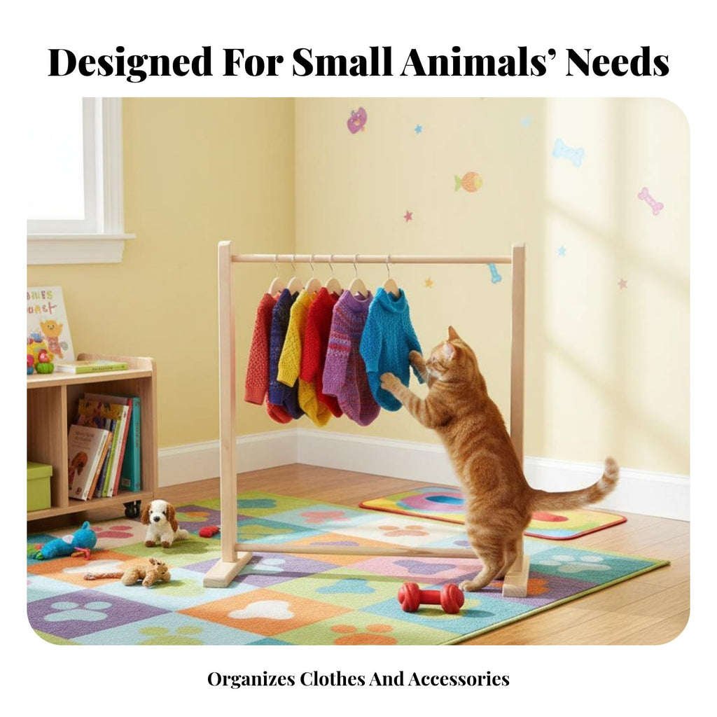 Small Clothes Rack Floor-Standing Miniature A-Shaped Clothing Stand Space-Efficient Size Simple Design for Dog Owners, Bedroom