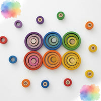 6 Pieces Wooden Disc Wooden Rings Set Educational Color Disc Challenge Fine