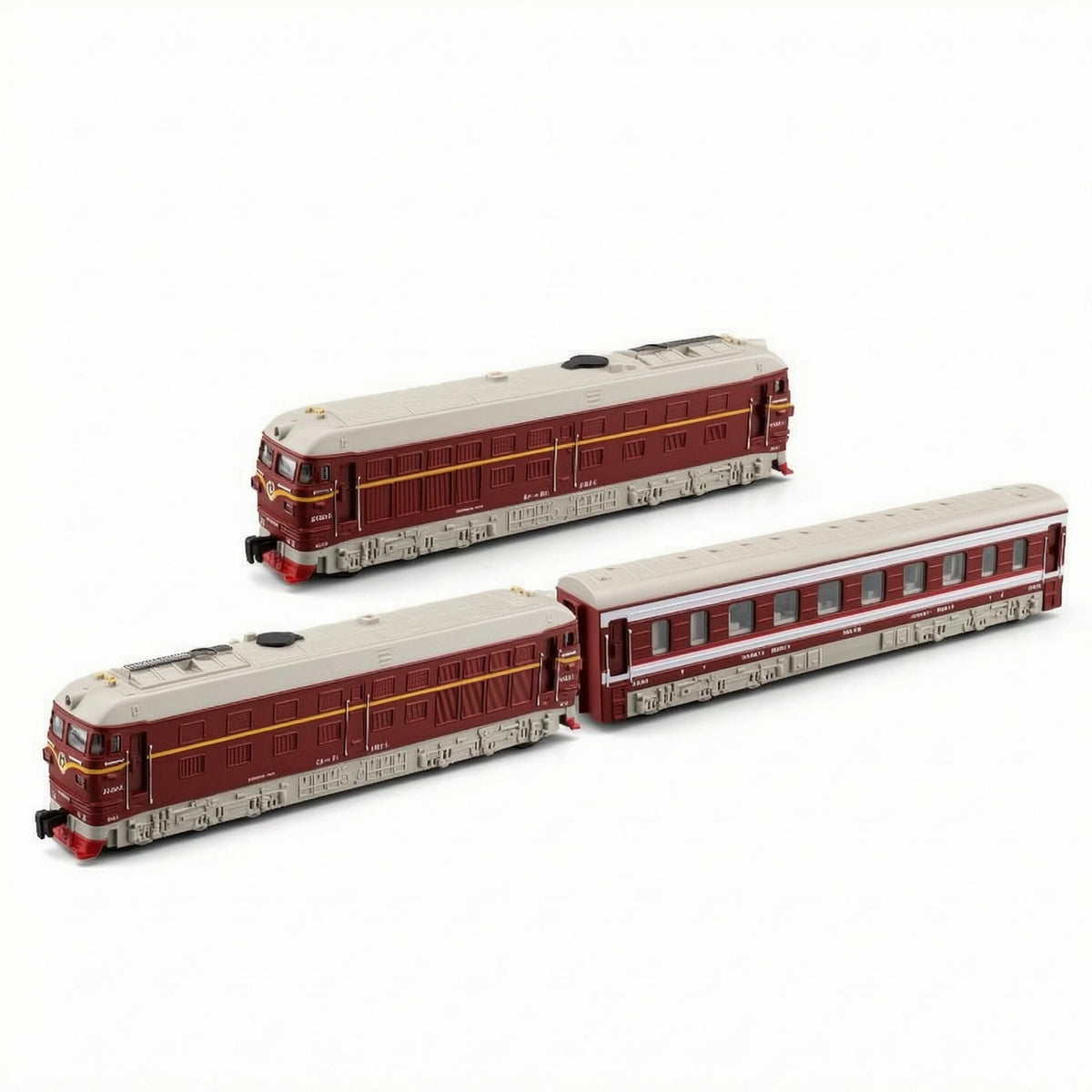 3 Pieces Alloy Train Model Openable Doors Electric Toy Train Printed Side Panels