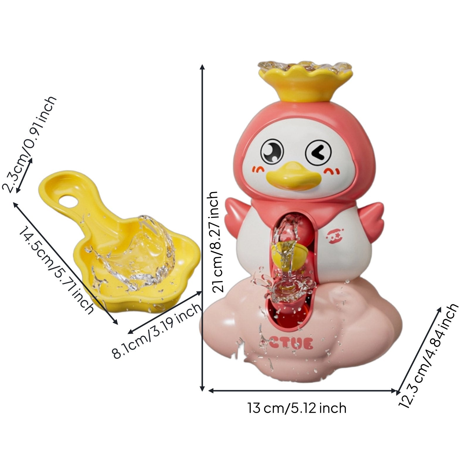 Rotating Duck Bath Toy Educational Duck Slide Toy Safe for Toddlers, Kids